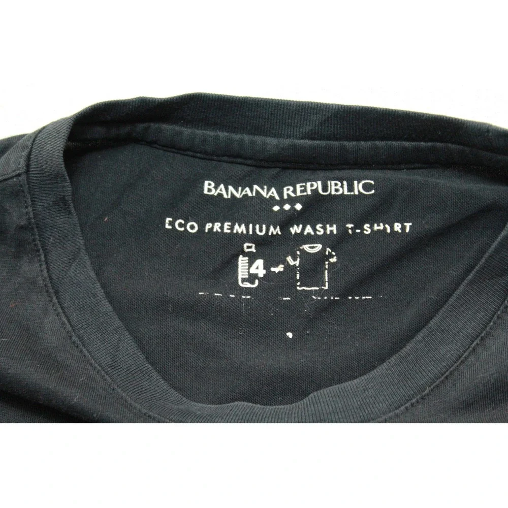 Banana Republic T-Shirt Mens Large Black Excellent Eco Premium Wash Crew Neck